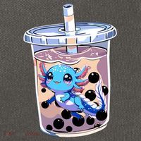Boba Axolotl Kawaii Axolotl Bubble Tea Boba Cotton Canvas Backpack