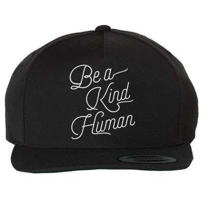 Be A Kind Hu Decent Awesome Person Designs Gift Wool Snapback Cap