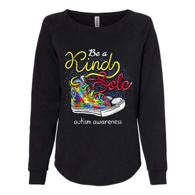 Be A Kind Sole Autism Awareness Puzzle Shoes Be Kind Cool Gift Womens California Wash Sweatshirt