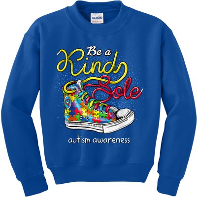 Be A Kind Sole Autism Awareness Puzzle Shoes Be Kind Cool Gift Kids Sweatshirt