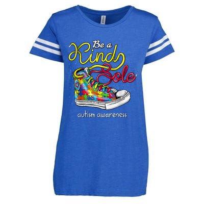 Be A Kind Sole Autism Awareness Puzzle Shoes Be Kind Cool Gift Enza Ladies Jersey Football T-Shirt