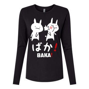 Baka Cute Anime Japanese Word Womens Cotton Relaxed Long Sleeve T-Shirt