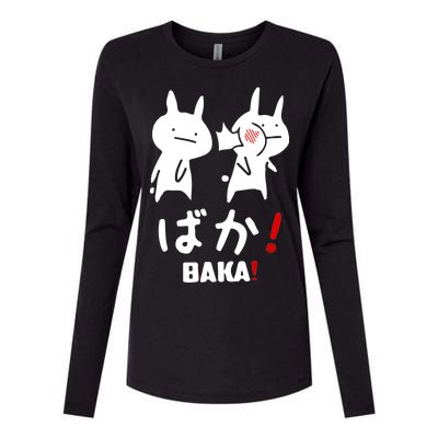 Baka Cute Anime Japanese Word Womens Cotton Relaxed Long Sleeve T-Shirt