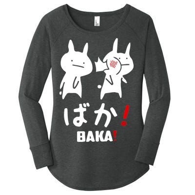 Baka Cute Anime Japanese Word Women's Perfect Tri Tunic Long Sleeve Shirt