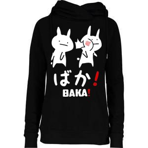 Baka Cute Anime Japanese Word Womens Funnel Neck Pullover Hood