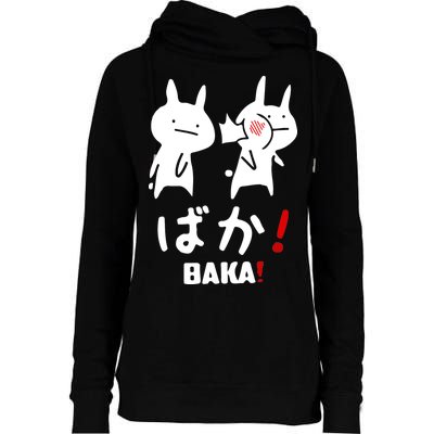 Baka Cute Anime Japanese Word Womens Funnel Neck Pullover Hood