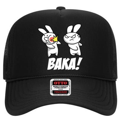 Baka! Rabbit Slap Funny Anime High Crown Mesh Back Trucker Hat