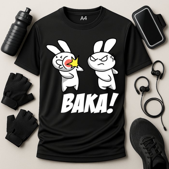 Baka! Rabbit Slap Funny Anime Cooling Performance Crew T-Shirt