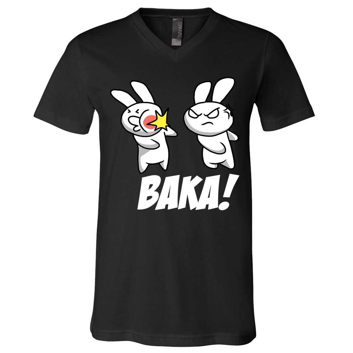 Baka! Rabbit Slap Funny Anime V-Neck T-Shirt