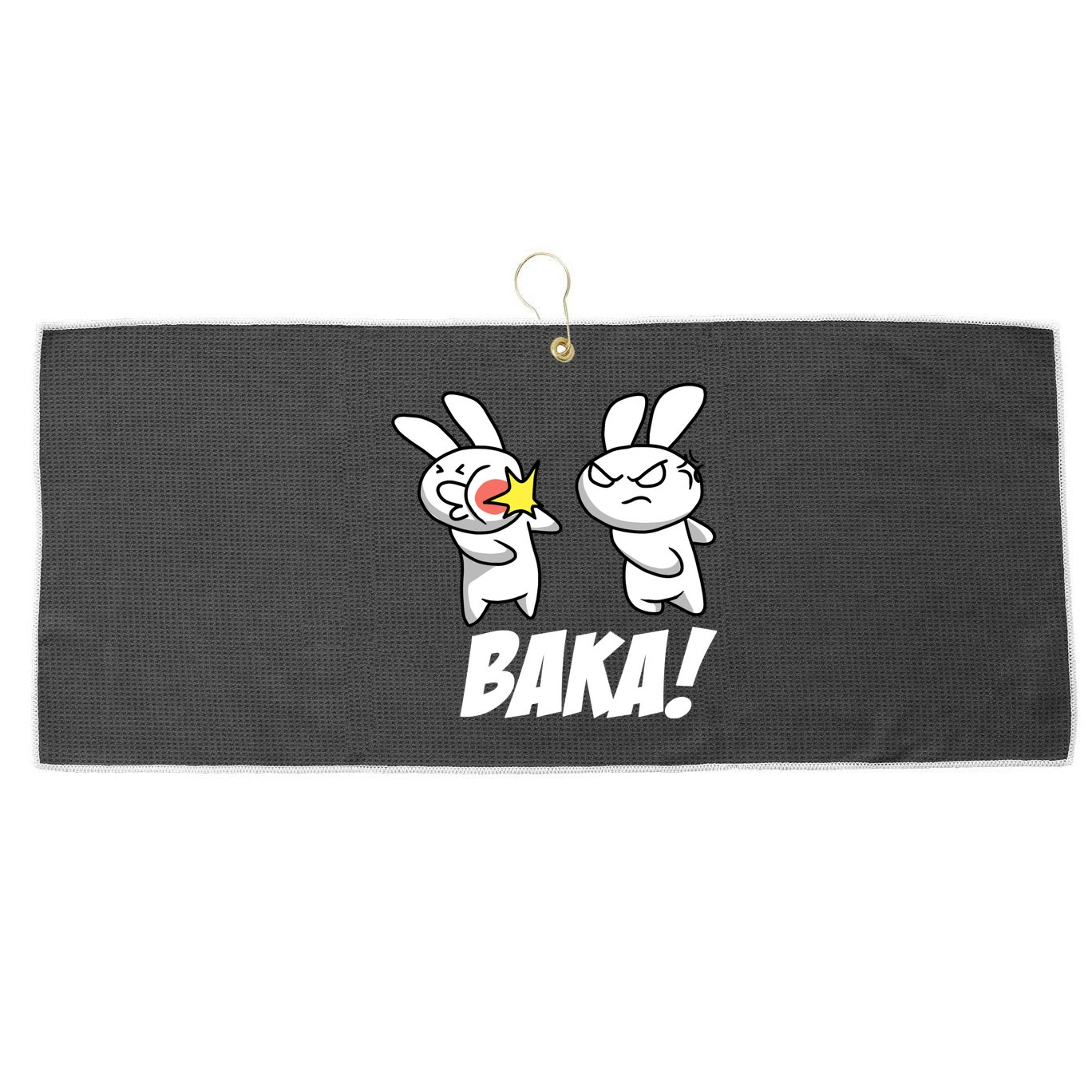 Baka! Rabbit Slap Funny Anime Large Microfiber Waffle Golf Towel