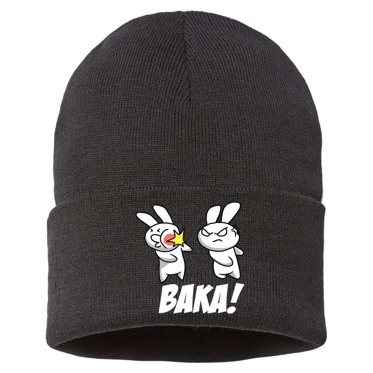 Baka! Rabbit Slap Funny Anime Sustainable Knit Beanie