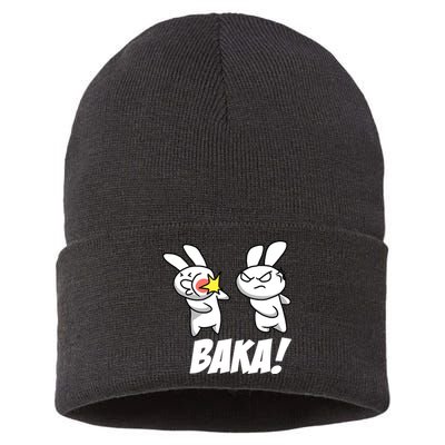 Baka! Rabbit Slap Funny Anime Sustainable Knit Beanie