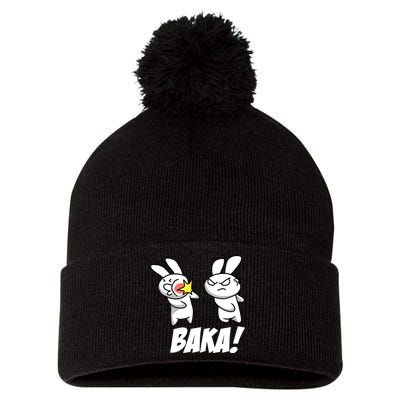 Baka! Rabbit Slap Funny Anime Pom Pom 12in Knit Beanie