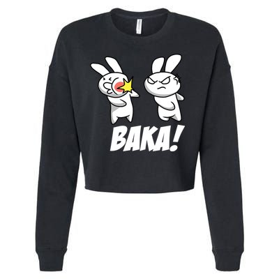Baka! Rabbit Slap Funny Anime Cropped Pullover Crew