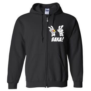 Baka! Rabbit Slap Funny Anime Full Zip Hoodie