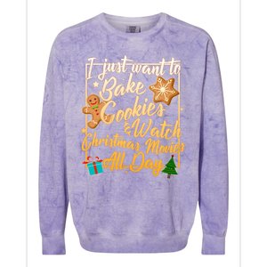 Bake Cookies Watch Christmas Movies Colorblast Crewneck Sweatshirt