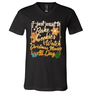 Bake Cookies Watch Christmas Movies V-Neck T-Shirt