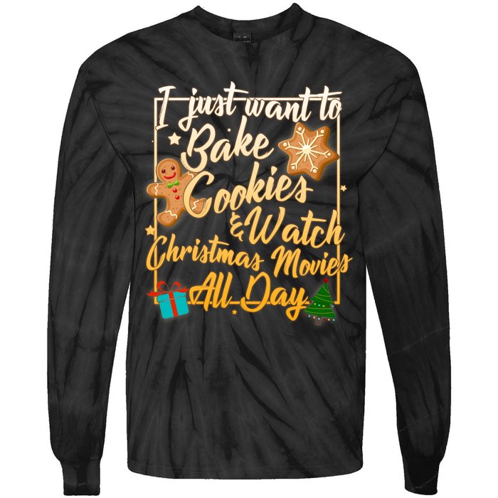 Bake Cookies Watch Christmas Movies Tie-Dye Long Sleeve Shirt