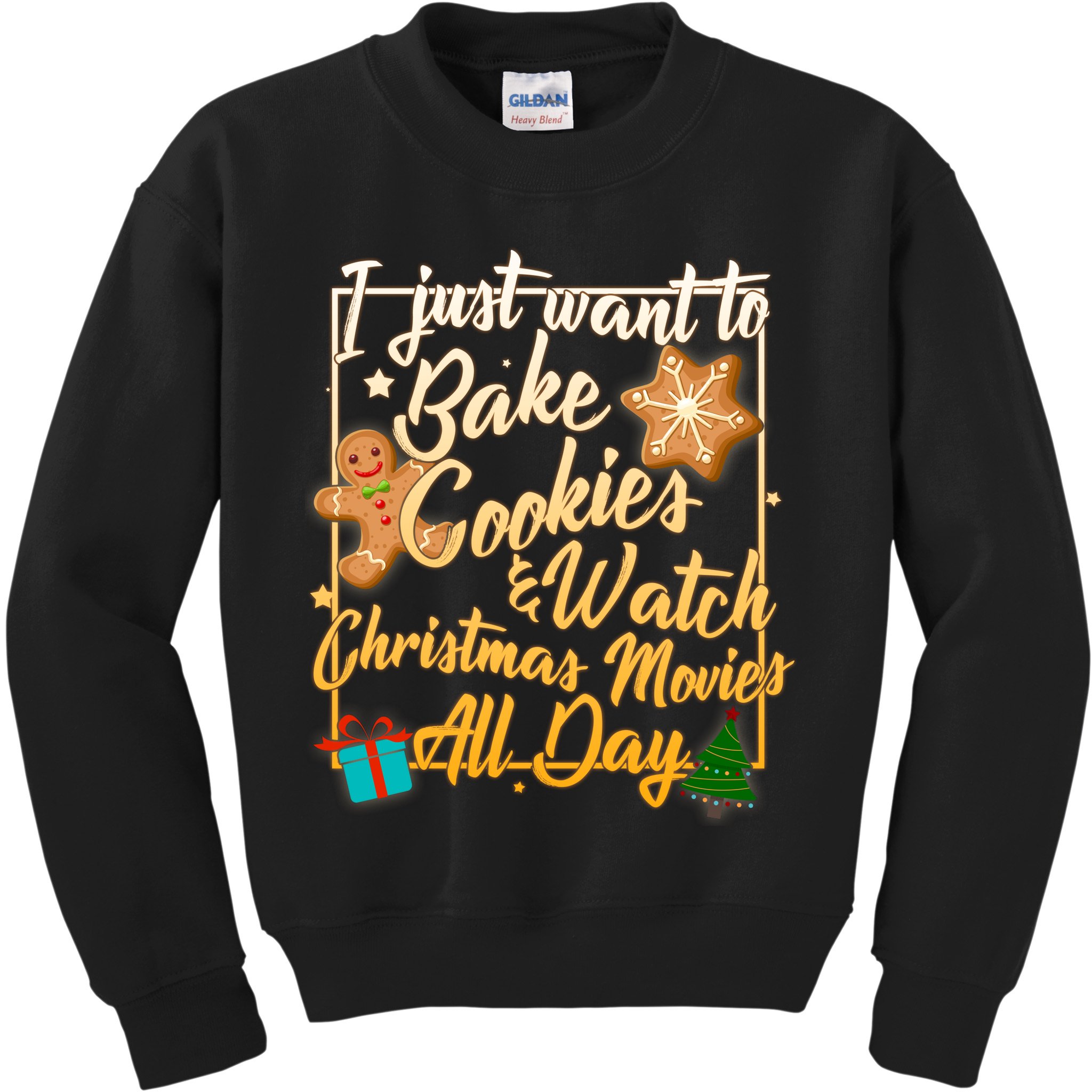 Bake Cookies Watch Christmas Movies Kids Sweatshirt
