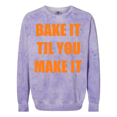 Bake it Til You Make It Cleveland Football Colorblast Crewneck Sweatshirt