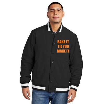 Bake it Til You Make It Cleveland Football Insulated Varsity Jacket