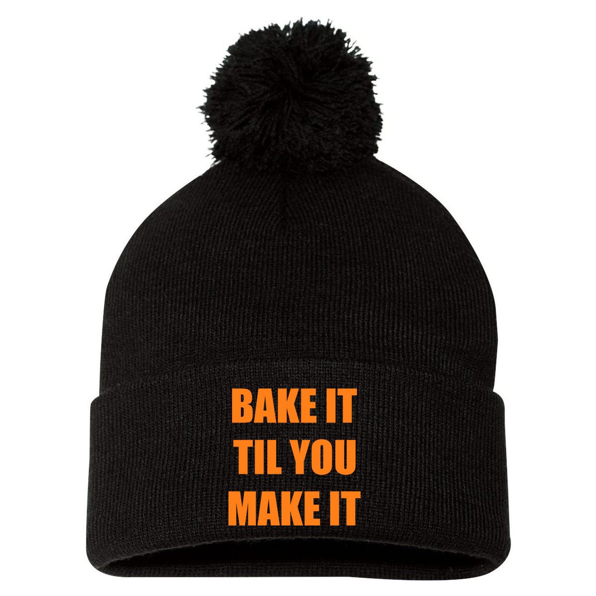 Bake it Til You Make It Cleveland Football Pom Pom 12in Knit Beanie