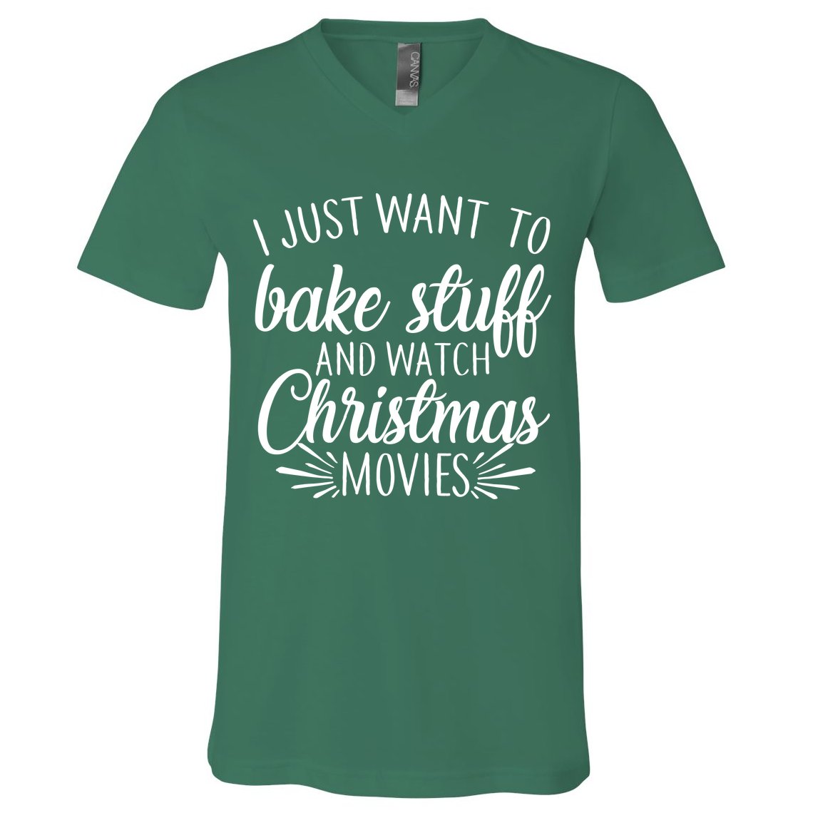 Bake Stuff And Watch Christmas Movies V-Neck T-Shirt