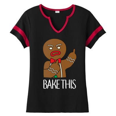 Bake This Gingerbread X-Mas Ladies Halftime Notch Neck Tee