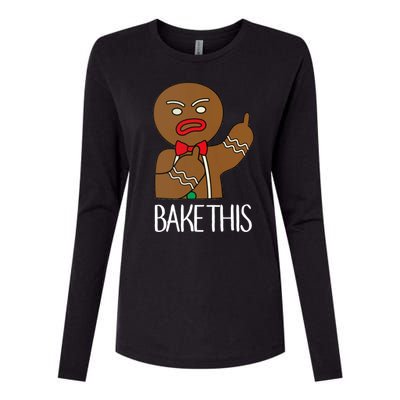 Bake This Gingerbread X-Mas Womens Cotton Relaxed Long Sleeve T-Shirt