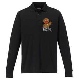 Bake This Gingerbread X-Mas Performance Long Sleeve Polo