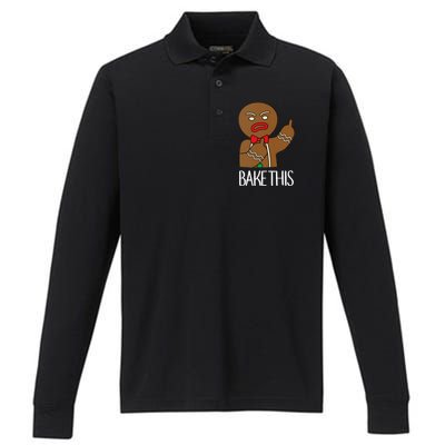 Bake This Gingerbread X-Mas Performance Long Sleeve Polo