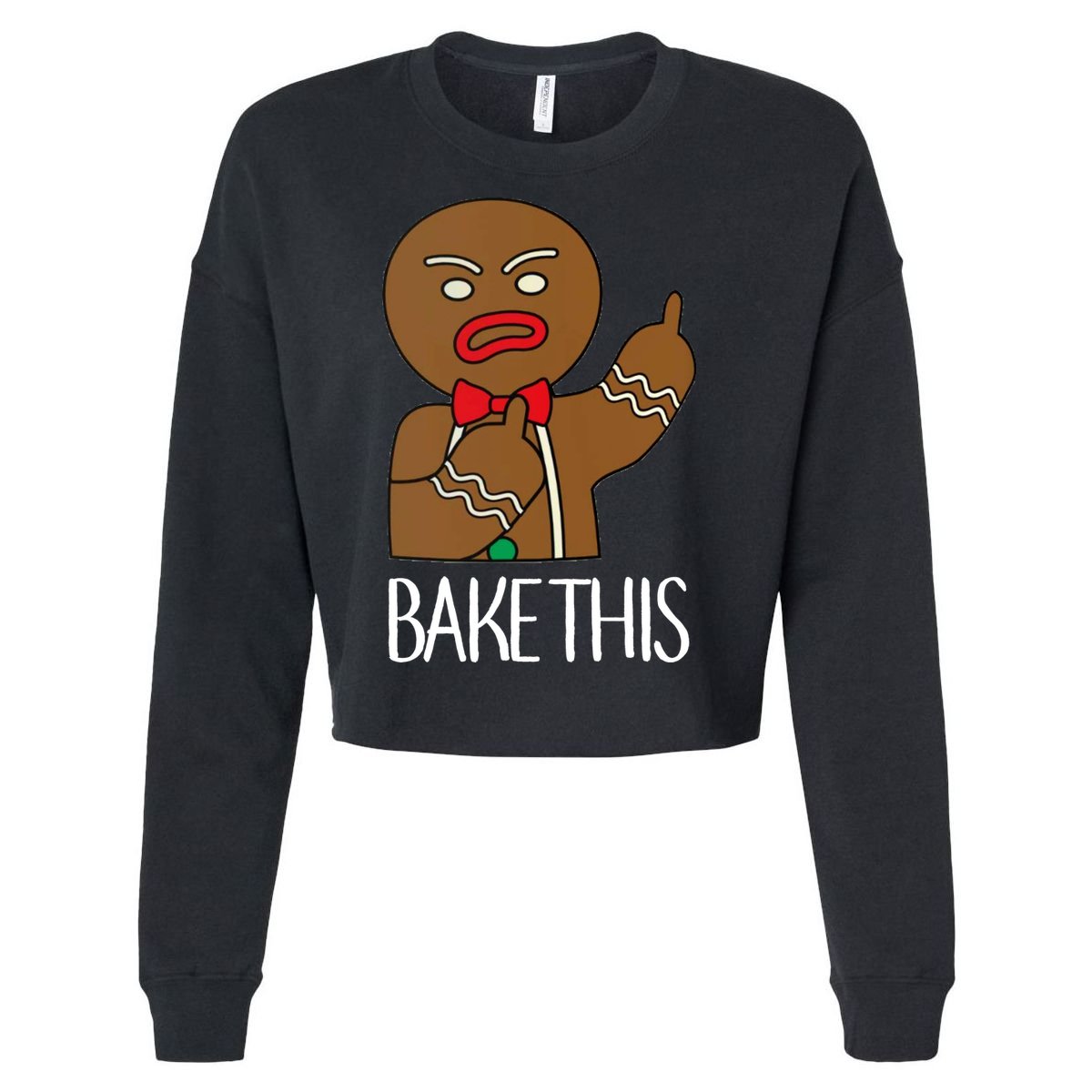 Bake This Gingerbread X-Mas Cropped Pullover Crew