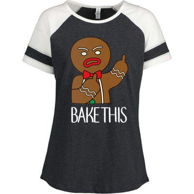 Bake This Gingerbread X-Mas Enza Ladies Jersey Colorblock Tee