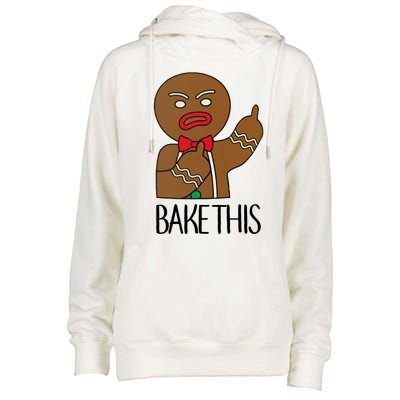 Bake This Gingerbread X-Mas Womens Funnel Neck Pullover Hood