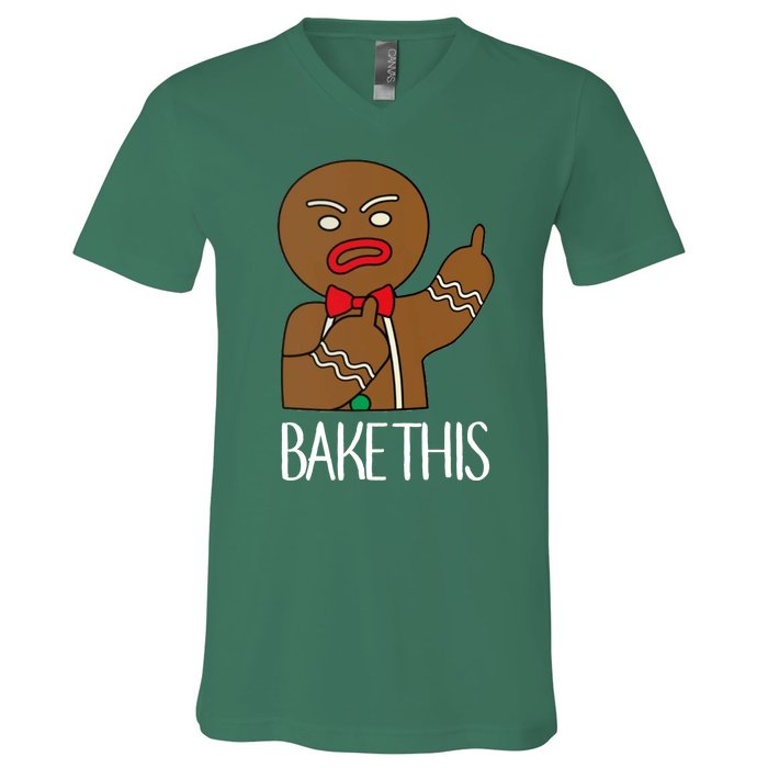 Bake This Gingerbread X-Mas V-Neck T-Shirt