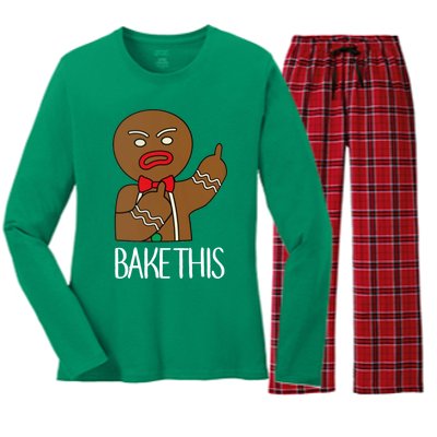 Bake This Gingerbread X-Mas Women's Long Sleeve Flannel Pajama Set 