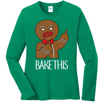 Bake This Gingerbread X-Mas Ladies Long Sleeve Shirt