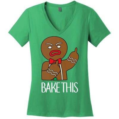 Bake This Gingerbread X-Mas Women's V-Neck T-Shirt
