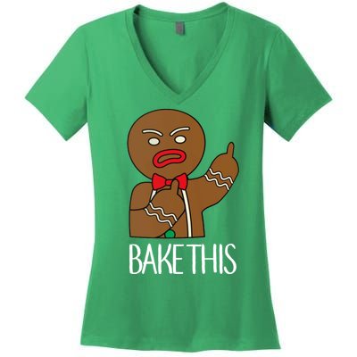 Bake This Gingerbread X-Mas Women's V-Neck T-Shirt