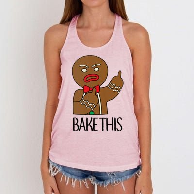 Bake This Gingerbread X-Mas Women's Knotted Racerback Tank