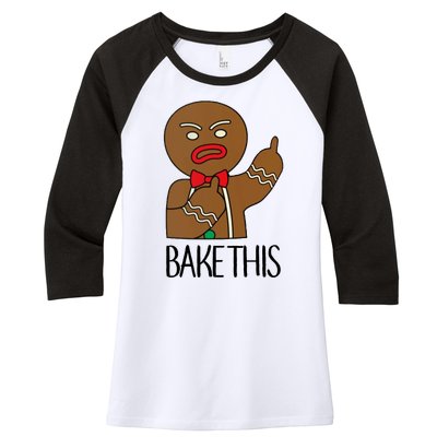 Bake This Gingerbread X-Mas Women's Tri-Blend 3/4-Sleeve Raglan Shirt