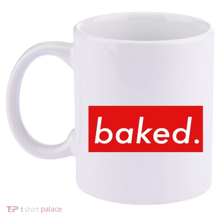 BAKED Designer Style 11oz C Handle Ceramic Mug