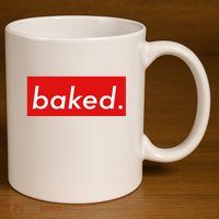 BAKED Designer Style 11oz C Handle Ceramic Mug