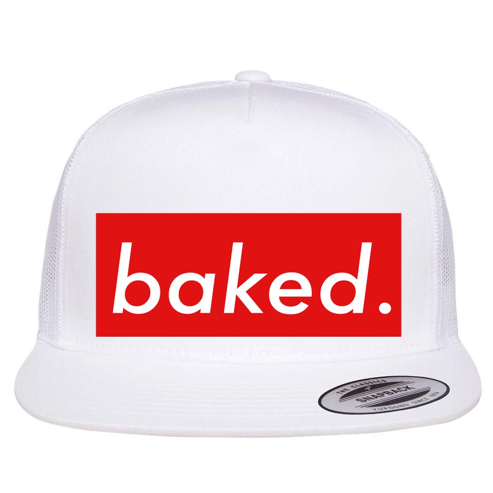 BAKED Designer Style Flat Bill Trucker Hat