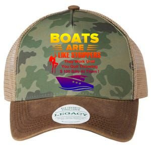 Boats Are Like Strippers They Work Gift Legacy Tie Dye Trucker Hat