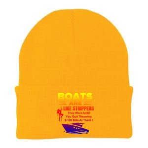 Boats Are Like Strippers They Work Gift Knit Cap Winter Beanie