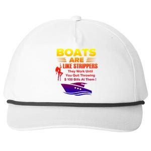 Boats Are Like Strippers They Work Gift Snapback Five-Panel Rope Hat