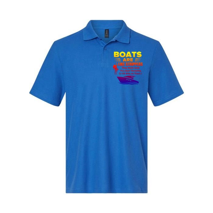 Boats Are Like Strippers They Work Gift Softstyle Adult Sport Polo