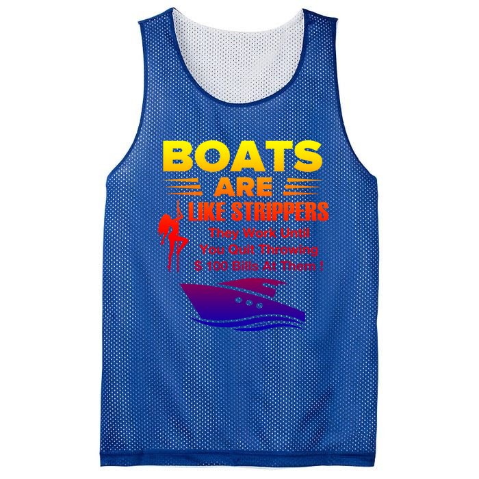 Boats Are Like Strippers They Work Gift Mesh Reversible Basketball Jersey Tank