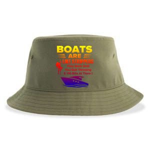 Boats Are Like Strippers They Work Gift Sustainable Bucket Hat